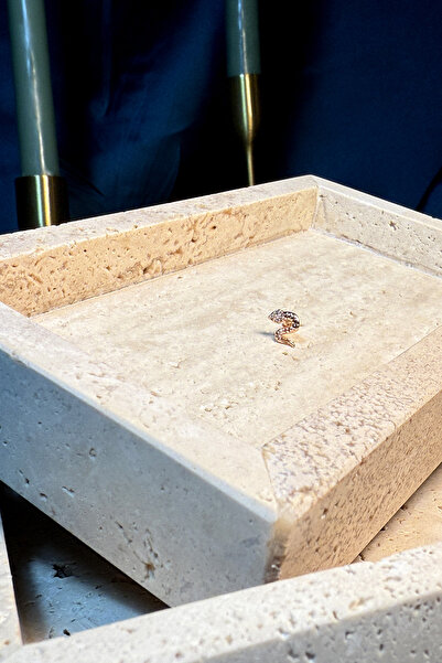 MOONİ ACCESSORİES Snake Yılan Model Zirkon Taşlı Rose Gold Renk Stainless Ste...