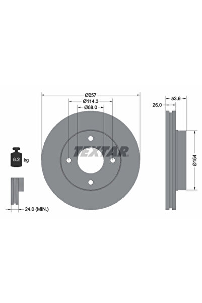 TEXTAR Disc Frana Mitsubishi Delica D3 Nissan NV200 / Evalia Bus/NV200 Caroserie