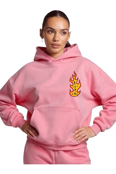 ArtYus Unisex Burn Flame Colorat Special cu imprimeu Bumbac supradimensionat ...