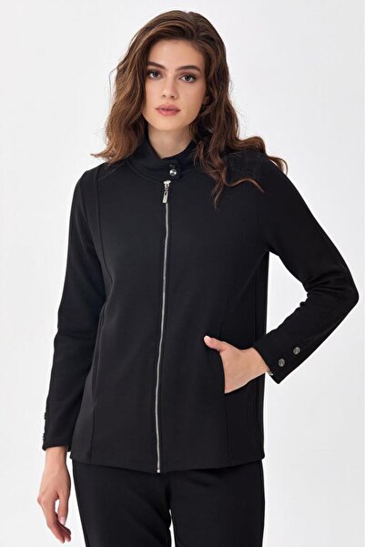 İKİLER Yakası Çıtçıtlı Önü Fermuarlı S-Shirt 256-2116