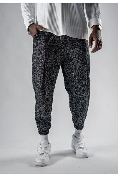 Superbluemexico Unisex Jacquard Plaid Patterned Jogger Pants