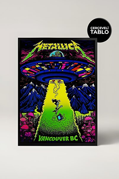 House Gorgeous Pictură cu cadru retro cu design de concert Metallica Nr.:3