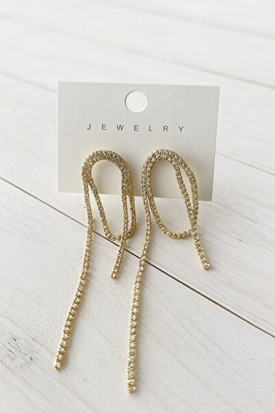 ŞEHRAZAT HANDMADE TASARIM أقراط طويلة مرصعة بالأحجار