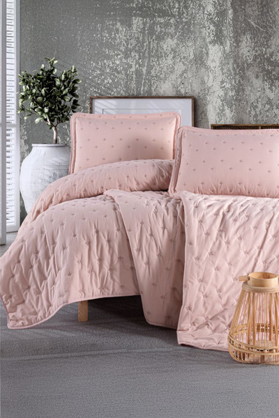Clasy Aspendos Pudra Çift Kişilik Microfiber Yatak Örtüsü