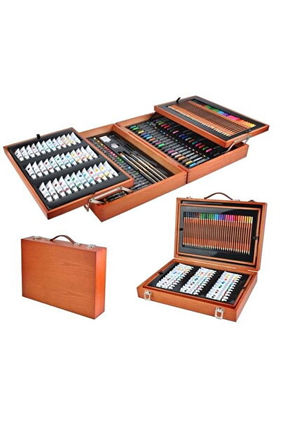 Selgot Set de pictură și desen cu 174 de piese și cutie de lemn