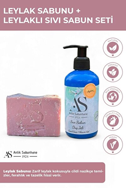 AS ANTİK SABUNHANE 1924 Leylak Özlü Cilt Temizleme Seti – Katı & Sıvı Sabun (...