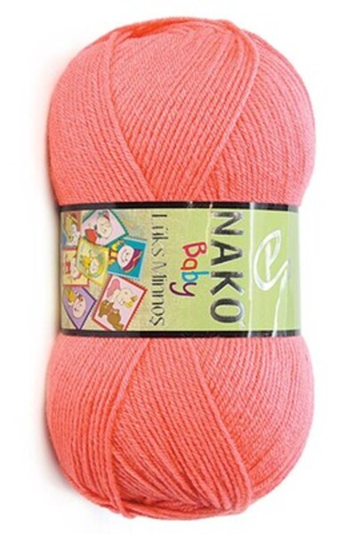 NAKO خيوط حياكة للأطفال من ماركة LÜKS MİNNOŞ 10157 باللون البرتقالي، السماكة ...
