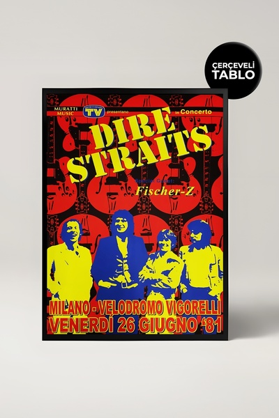 House Gorgeous Pictură cu cadru retro cu design de concert Dire Straits
