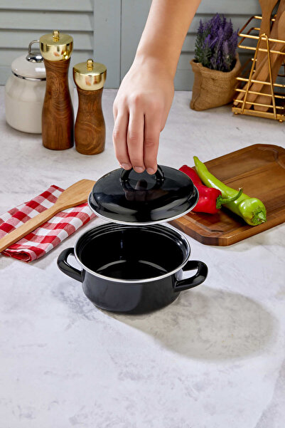 Miningaa Emaye Kapaklı Mini Kızartma Tenceresi 14 cm | Yağsız – Pratik Pişirm...