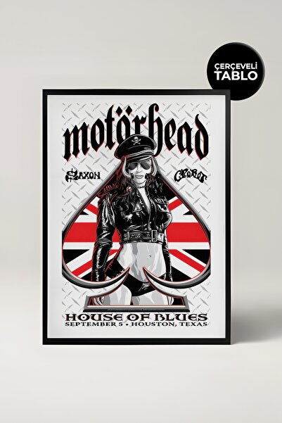 House Gorgeous Επιτραπέζιο έργο με ρετρό πλαίσιο με σχέδιο συναυλίας Motörhead