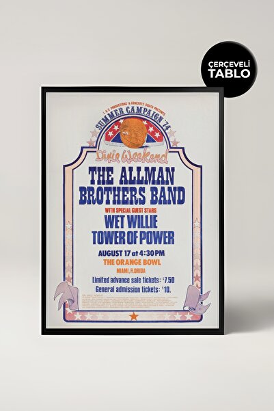 House Gorgeous Pictură cu cadru retro cu design de concert al fraților Allman