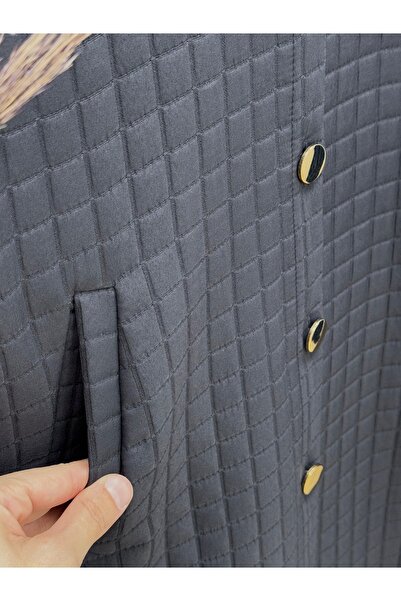 BENAHOLL Dorelle Καπιτονέ γιλέκο με κουκούλα με διπλή τσέπη-ZŞ6007 Ανθρακίτη