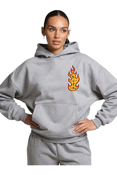 ArtYus Unisex Burn Flame Colorat Special cu imprimeu Bumbac supradimensionat ...