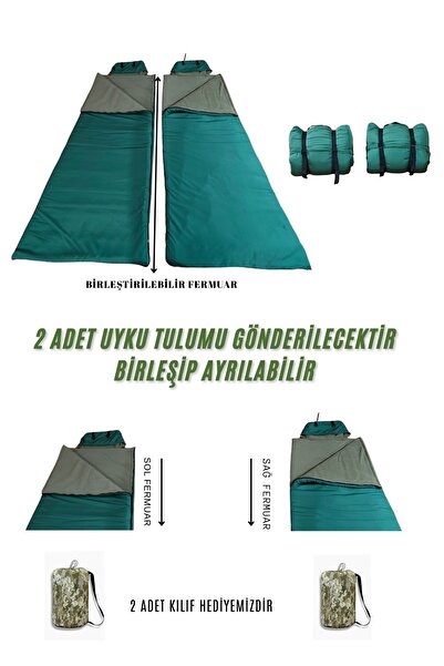 Med Online Double 2-Person Combine and Detachable Sleeping Bag (-25) Micro Water Repellent Different Colors (2.15×1.50 m)