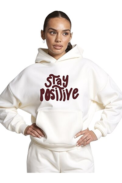 ArtYus Unisex Stay Posivite Colorat Special cu imprimeu Bumbac supradimension...