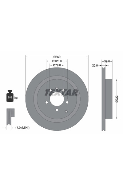 TEXTAR Disc Frana Land Rover Discovery 4/Range Rover Sport 1