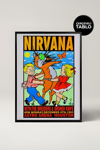 House Gorgeous Tablou cu cadru retro cu design de concert Nirvana Nr.:2