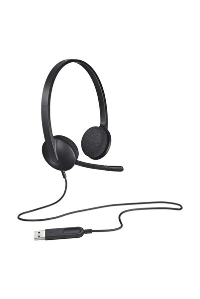 logitech H340 USB Headset, Plug And Play, Noise Cancelling Microphone, USB Type A, Adjustable Headba