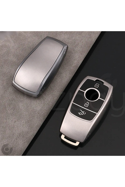 Midkan Husă pentru chei din TPU gri Titan compatibilă cu Mercedes A B C E S G...