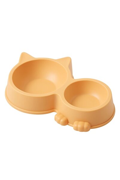 OEM Double Cat Bowl, Food and Water, Yellow, 500 ml/200 ml