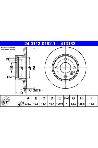 Ate Brake disc SKODA FAVORIT pick-up (787) 1992-1997