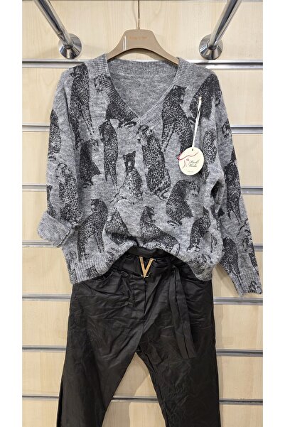 Park Moda Pulover de lână cu imprimeu leopard