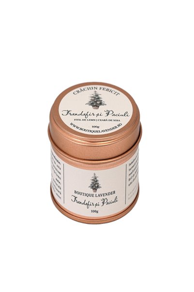 Boutique Lavender Lumânare parfumată de Crăciun 100g Trandafiri și Paciuli