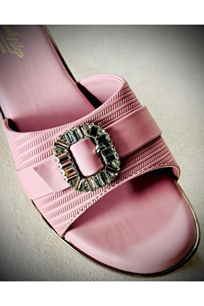 Generic Elegant Women’s Sandal with Rhinestone Buckle – Comfortable Slip-On Wedge Slippers For Ladies