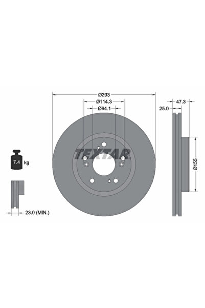 TEXTAR Disc Frana Honda Civic 10/Civic 9