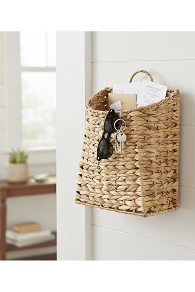 CHEMDLE Hasır Duvar Sepeti Büyük Boy - Dekoratif|Organizer