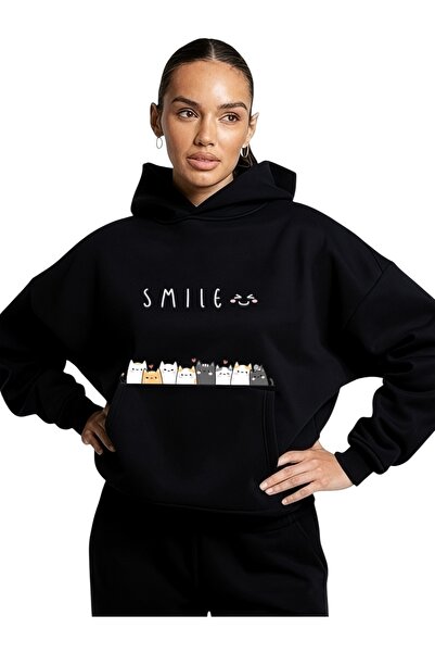 ArtYus Unisex Smile pisică Color Special cu imprimeu Bumbac supradimensionat ...