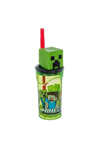 ANTBRO Pahar de plastic cu figurină 3D Minecraft, verde transparent, 0,36 l