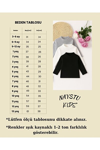 tunays shopping Kız Erkek Çocuk İçlik Yarım Balıkçı İnce Kazak Kaşkorse 5'li Set