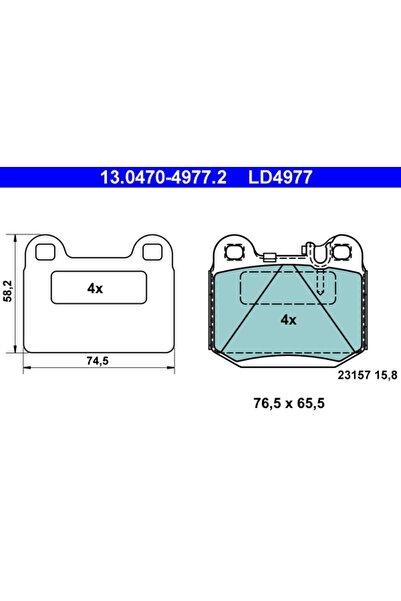 Ate Set Placute Frana Frana Disc Mercedes-Benz M-Class 1998-2005