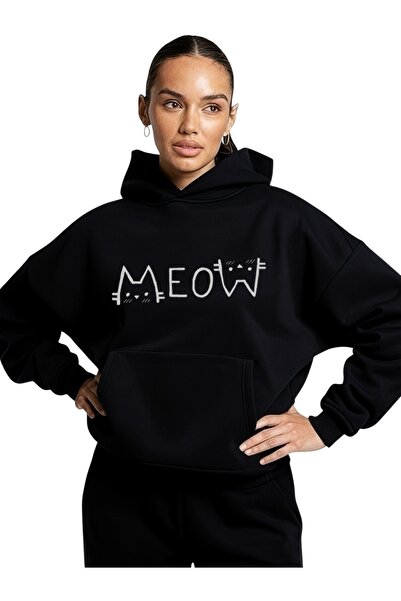 ArtYus Unisex Meow pisică Color Special cu imprimeu Bumbac supradimensionat c...