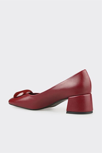 Elle Shoes Bordo Kadın Orta Topuk Ayakkabı