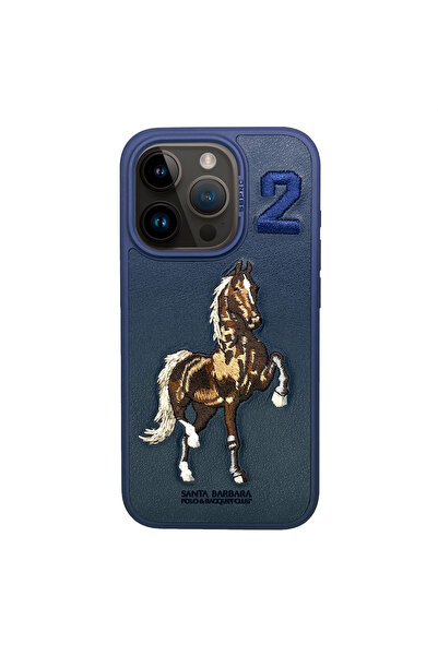 Santa Barbara Polo & Racquet Club Husa iPhone 15 Premium Boris Navy, Broderie
