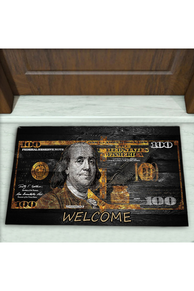 Colorix Carpet Dolar Desenli Dekoratif Kapı Önü Paspası No: 2425