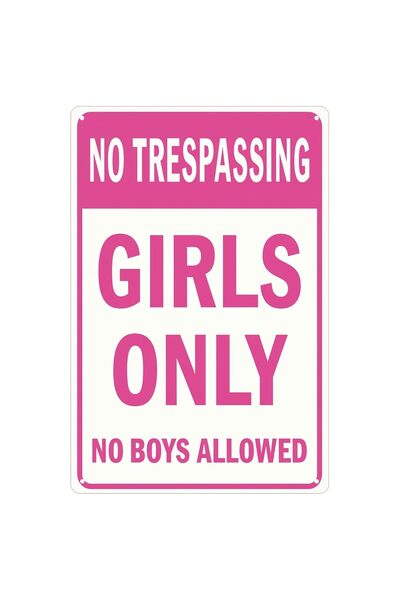 Al Raied لافتات معدنية وردية اللون، لافتة للفتيات فقط، ممنوع التعدي على ممتلك...