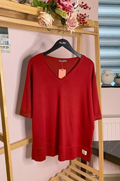 Büyük Moda V-Neck Basic Modal T-Shirt