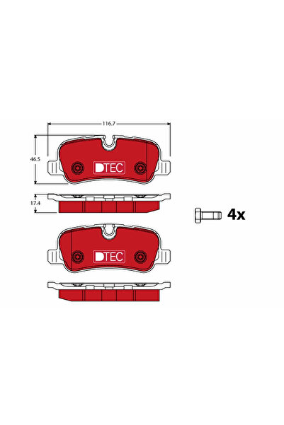 TRW Set Placute Frana Frana Disc Land Rover Discovery 3/Discovery 4/Range Rov...