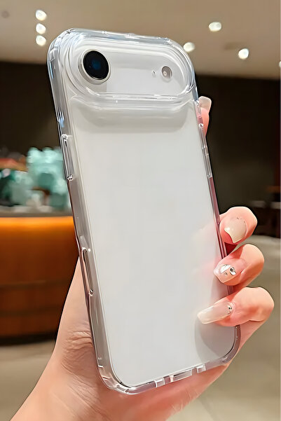Fibaks iPhone 17 Air Kılıf Şeffaf Kamerası Açık Korumalı Yumuşak Darbe Emici Ince Esnek Silikon Kapak