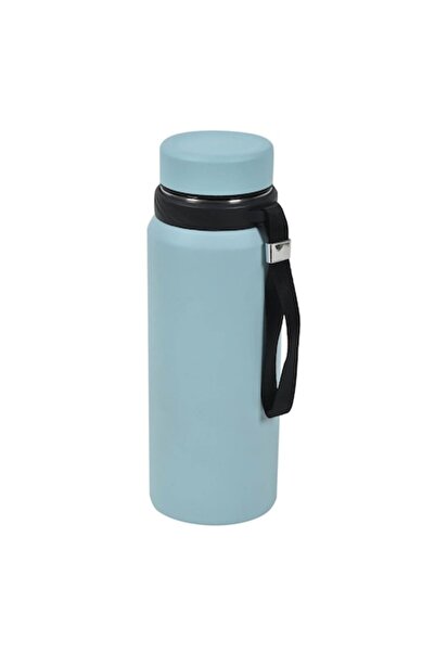 SHOPIENS Stainless Steel Thermos Water Bottle with Internal Filter, Matte Blue, 0.8 L