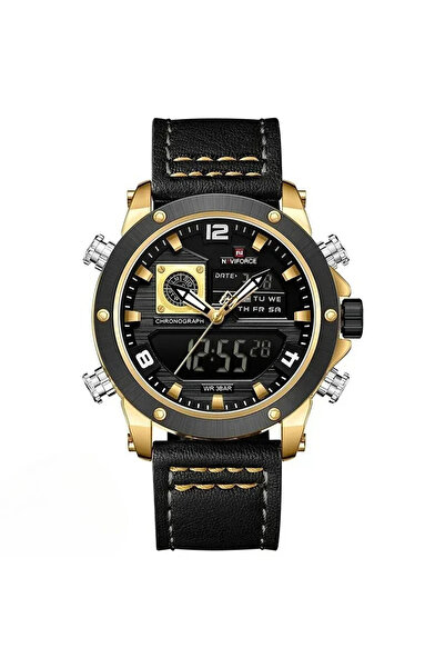 Naviforce Ceas bărbătesc 9236 negru-auriu – funcții multiple, design militar,...