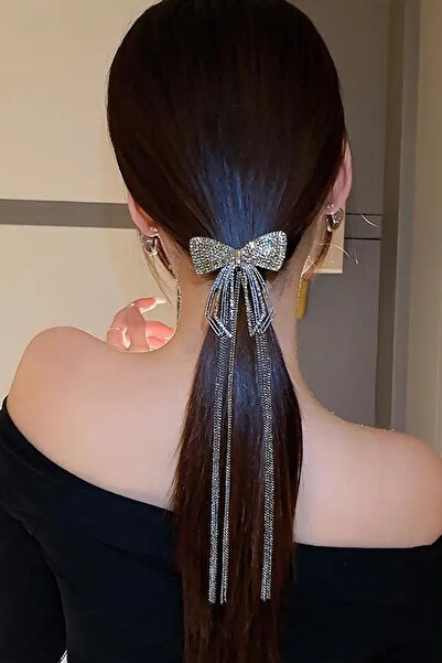 CAŞ DEKORASYON Black Color Ribbon Stone Vending Machine Buckle