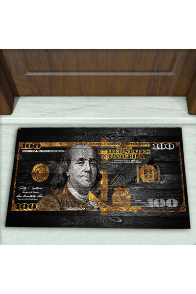 Colorix Carpet Dolar Desenli Dekoratif Kapı Önü Paspası No: 2425