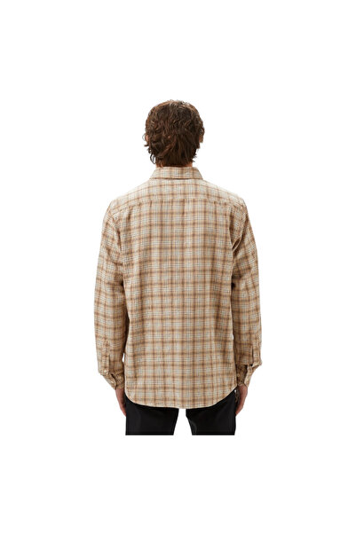 Lacoste Men's Regular Fit Button down Collar Plaid Brown Shirt Ch2543.02S