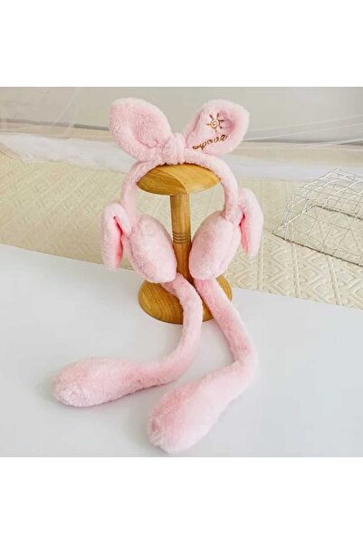 zyc Women/Girls Moving and Sound Rabbit Ear Plush Headphones