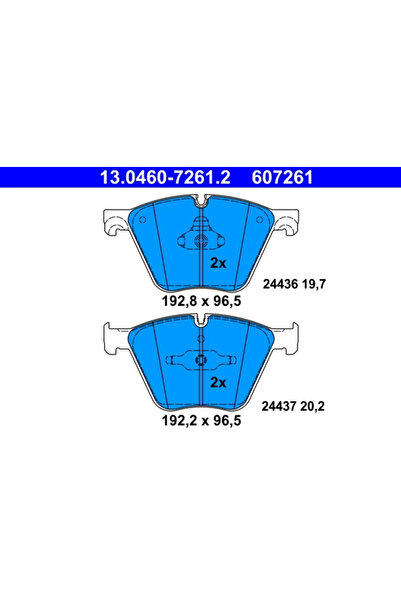 Ate Set Placute Frana Frana Disc Bmw 5 Gran Turismo/7/X5