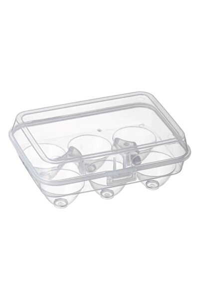 SHOPIENS Transparent Plastic Egg Container with Secure Lid - 6 Eggs (17.5x12x7 cm)